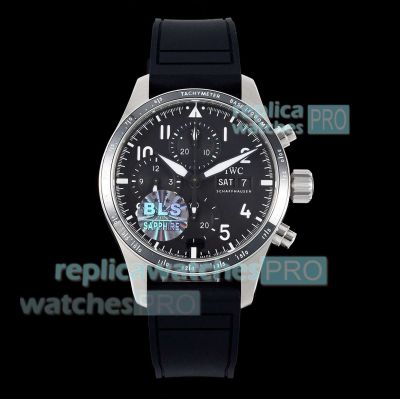 BLS Swiss New Clone IWC Pilot's Performance Chronograph AMG 41mm Black Watch 